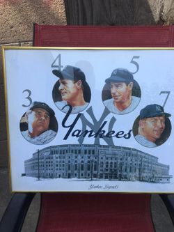Framed Yankee legends poster