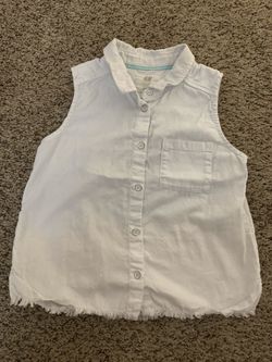 H&M Jean sleeveless shirt chambray tank for girls