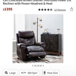 Caro Chocolate Brown Leather Recliner 