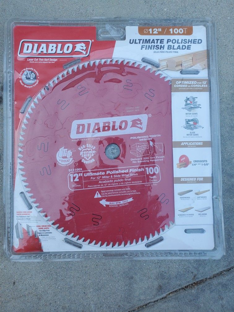 Diablo 12" 100 teeth Wood Blade For Miter Saw
