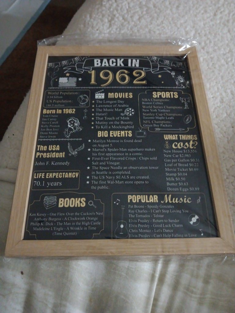 New Party Decor 1962 Frame With Stand