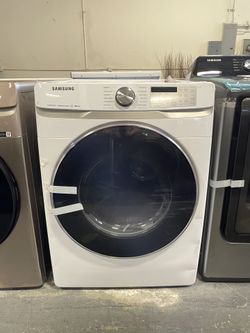 Samsung - 7.5 Cu. Ft. Electric Dryer with Steam Sanitize+ in White