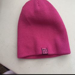 Hot Pink Roxy Beanie Knit Hat Womens