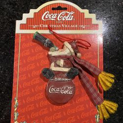 Kurt Adler Coca-Cola Resin Christmas Ornament Santa Drinking in Stocking 1998