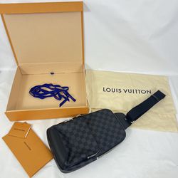 Louis Vuitton Men’s Avenue Sling Bag Damier Graphite N41719 Crossbody Bag