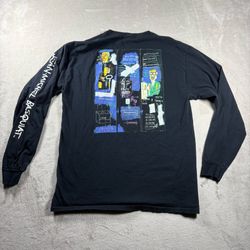 Jean Michel Basquiat Art Graphic T-shirt Men’s Size Large Black Long Sleeve #5A