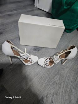 ALDO Klaren White Strappy Caged Stiletto Heels Size 7.5 (EU 38) With Box. $40 obo
