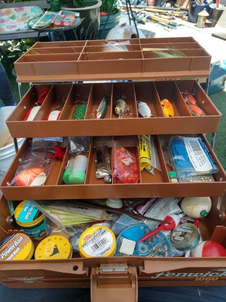 Fishing Tackle And 1060 Fenwick Tackle Box