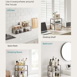 Set of 2 Cabinet Counter Shelves for Kitchen