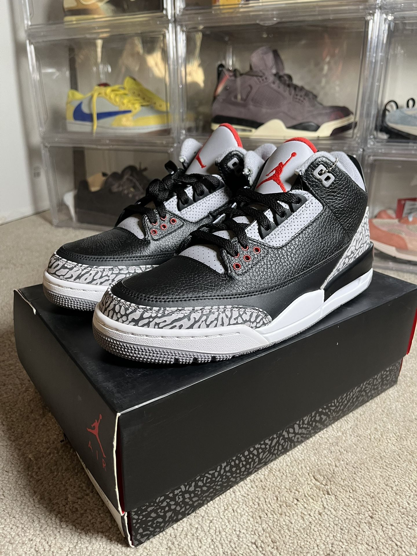 Size 9.5 - Jordan 3 Retro OG Mid Black Cement 2018 NEW! FAST!