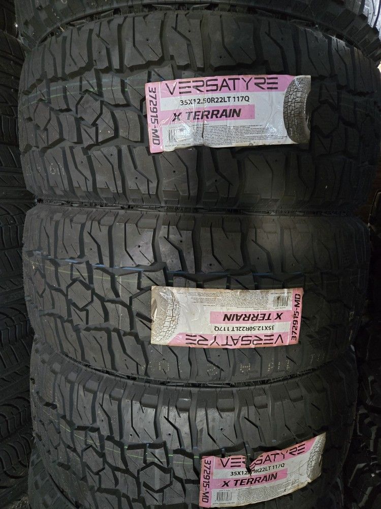 (4) 35x12.50r22 Versatyre R/T Tires 12-ply F Rated 35 12.5 22 Inch RT