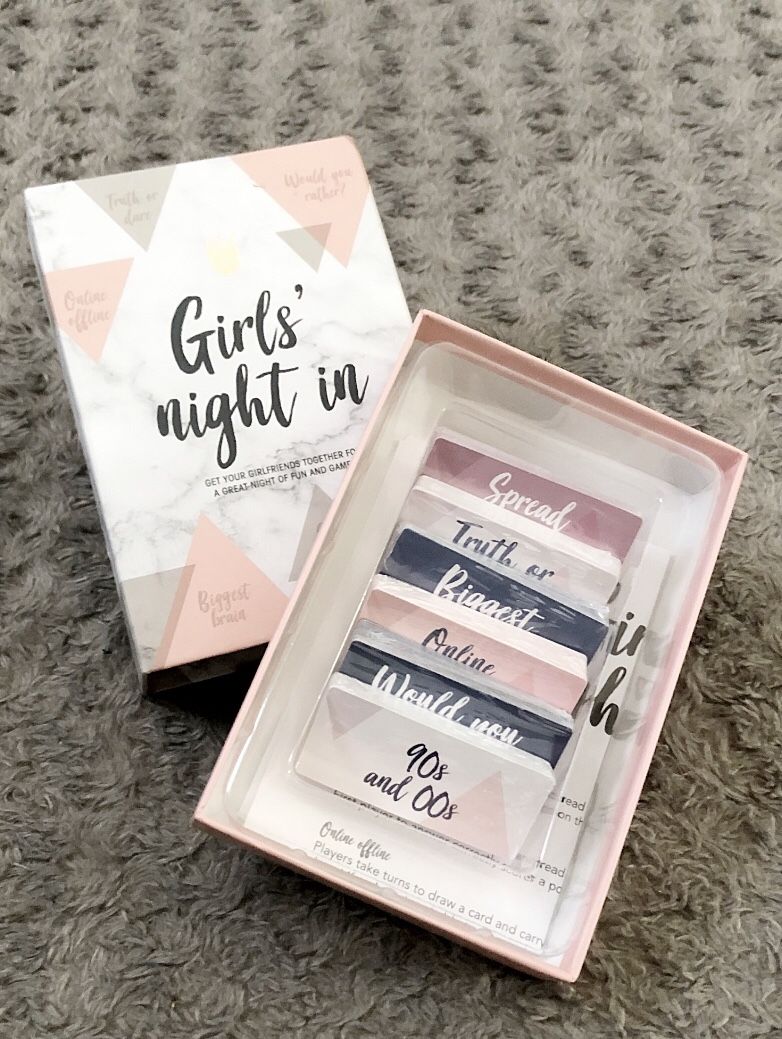 New! Girls Night In Game retail $25 Brand new From Professor Puzzle. Super fun, cute novelty card game. Great for your Teens 12+ sleepover or a wine