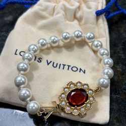Louis Vuitton LV Monogram Dynasty Bracelet Pearl Jewel sz M