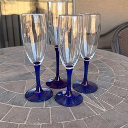 Blue Champagne Glasses