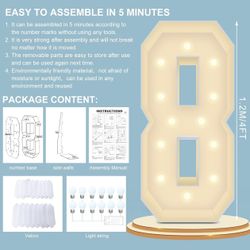 Brand New 4FT Light Up Number 8