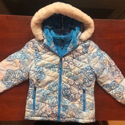 New Snozu Brand Girls (size 5) Hooded, Hypoallergenic, Warm And Cozy, Down Jacket
