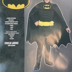 Batman Costume For Kids/Boys (Size L-12-14)