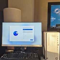 HP Desktop Computer 24in Monitor Wireless Keyboard Mouse