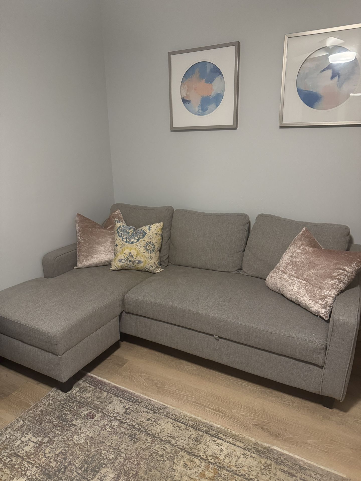 Gray Sofa - Opens To Full Bed!