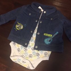 Vitamins Baby Rockstar Onesie & Denim Jacket