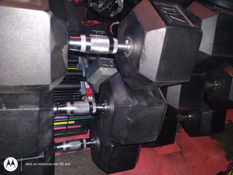 Rubber Hex Dumbbells 90s