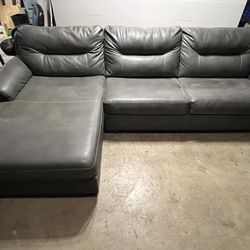 Grey Pleather Couch 