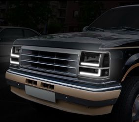 91-94 Ford Explorer Ranger Smoke LED Strip Headlights Parking Corner Lights Set