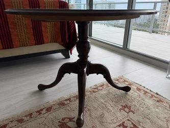 Reduced - Round  Sturdy Side Accent Table - Cherry Color 