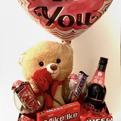 Teddy Bear Plush Gift Basket 