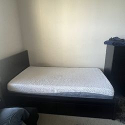 single bed base with mattress