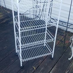2 White Metal Racks