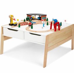 Melissa & Doug Wooden Art & Activity Table with Bins