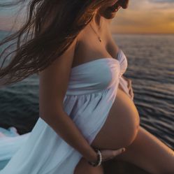 White Maternity Photoshoot Dress