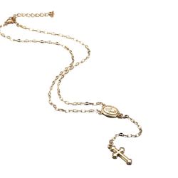 Beautiful Rosary Necklace Cross. 3 Colors