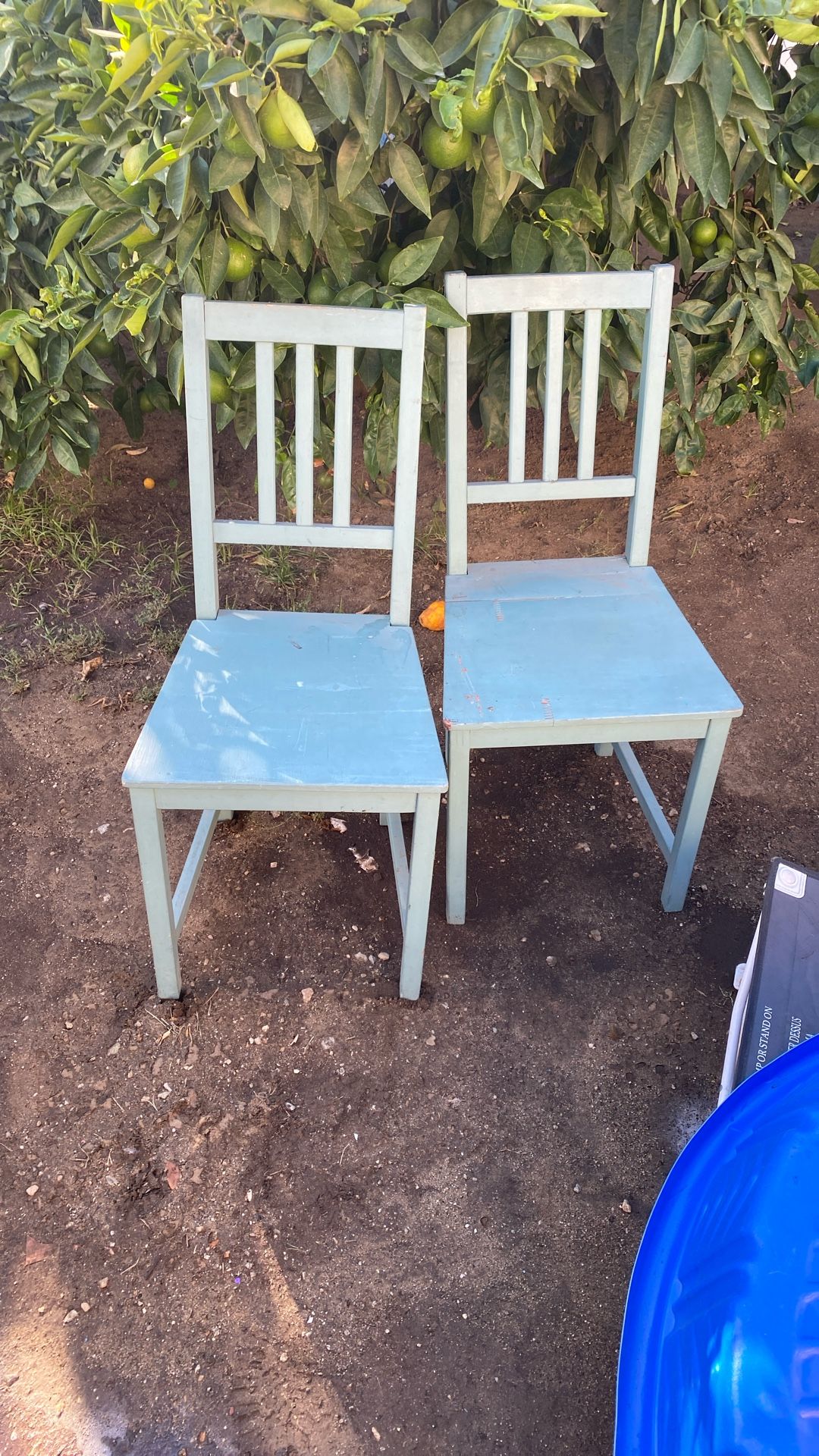 Pair Of Wooden Chairs Set Of 2 $8