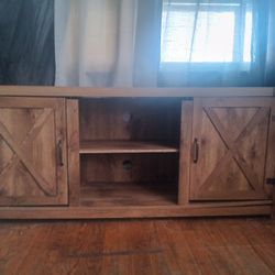 Rustic Farmhouse Wooden TV Stand With Storage 