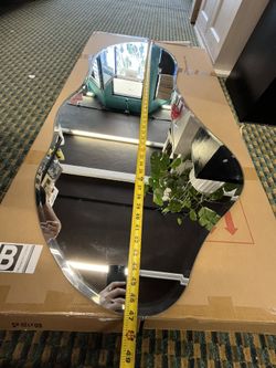 Cloud Frameless Mirror, 47.2"x23.4" Asymmetrical Aesthetic Wall Mirror, Modern Organic Shape Mirrors for Living Room Bedroom Entryway Hallway, Horizon