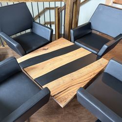 Black Leather Swivel Chairs