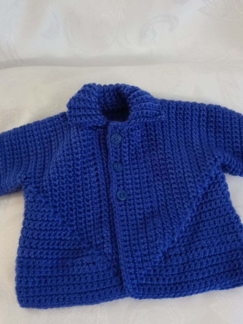 Baby boy must have sweater, hand crafted, made with acrylic yarn, new, fits 0-3months,$10.00.