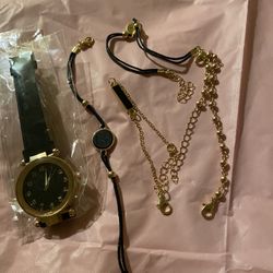 Set Clock And Necklaces For Woman