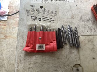 Two sets of easy out screw extractors