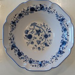 Vintage Blue Onion J.W. Woolworth Company Hankook 4 Salad Bowls and 3 Serving Bowls, Made in Korea