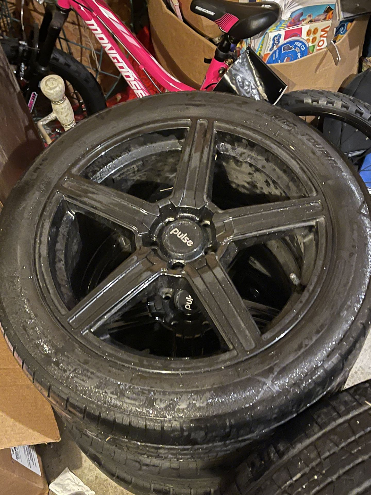 Black 18 Inch Rims With 225/50 R18 Tires Set