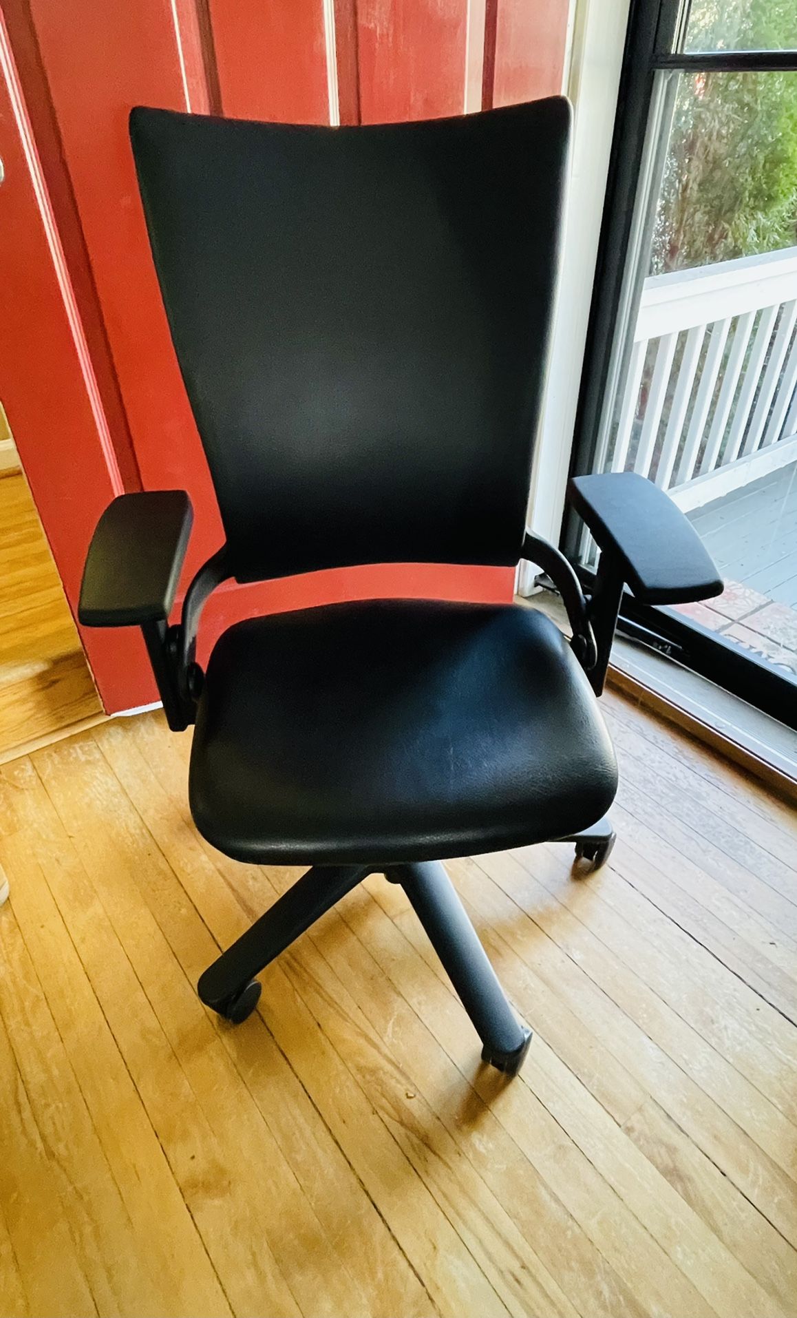 Allsteel Office Chair - Black Leather Desk Chair