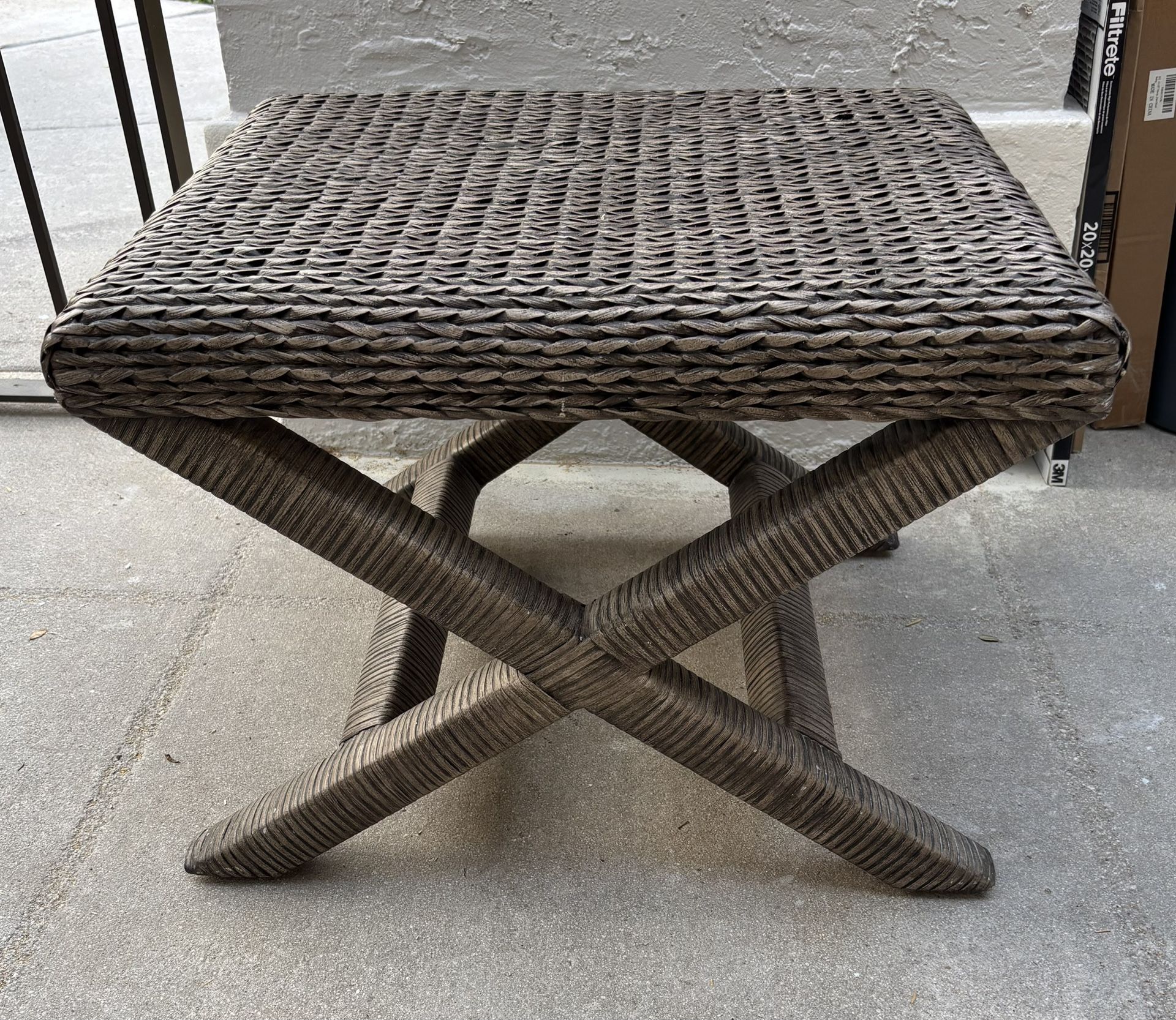 Palecek Seagrass ‘X” Frame Stool