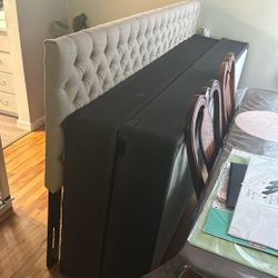 King Headboard, Mattress, and Box Spring