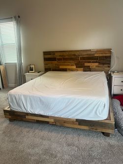 Custom Made Wood California King Bed Frame