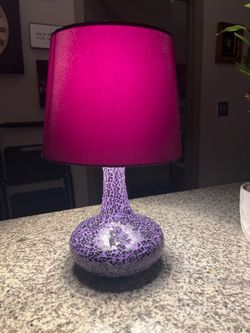 Purple Mosaic Glass Table Lamp – $28