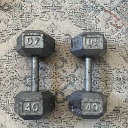 Pair of 40 lb Hex Dumbbells