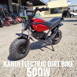 Kandi trail king e500 electric dirt bike $799 cash price plus taxes and fees